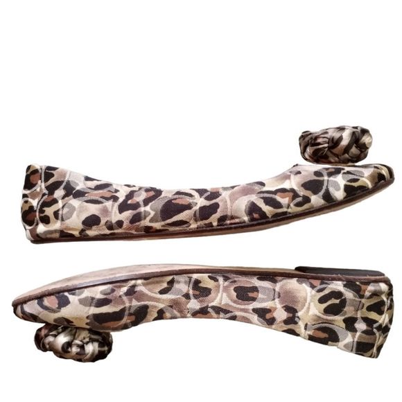Coach Shoes - Coach Mimsy Bow Ballet Leopard Print Slip On Size 8.5 Brown